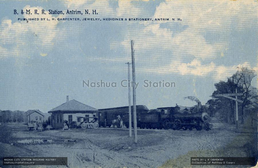Postcard: Boston & Maine Railroad Station, Antrim, New Hampshire